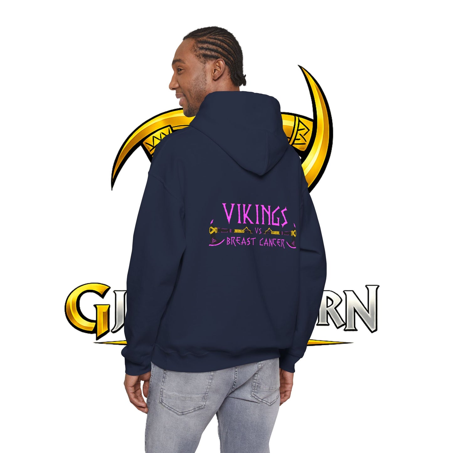 Vikings vs Breast Cancer Hoodie — Pink Ribbon Awareness Sweatshirt