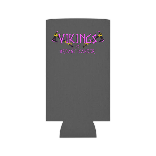 Can Cooler - 'Vikings vs Breast Cancer' Pink Awareness Can Cooler with Nordic Axes