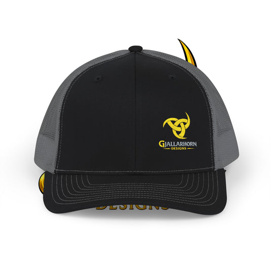 Trucker Cap — Yellow Bull Logo Snapback Mesh Hat