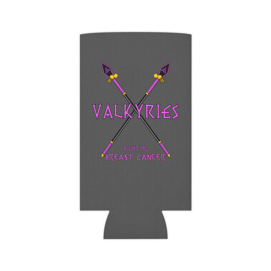 Can Cooler - 'Valkyries vs Breast Cancer' Pink Awareness Can Cooler with Nordic Spears