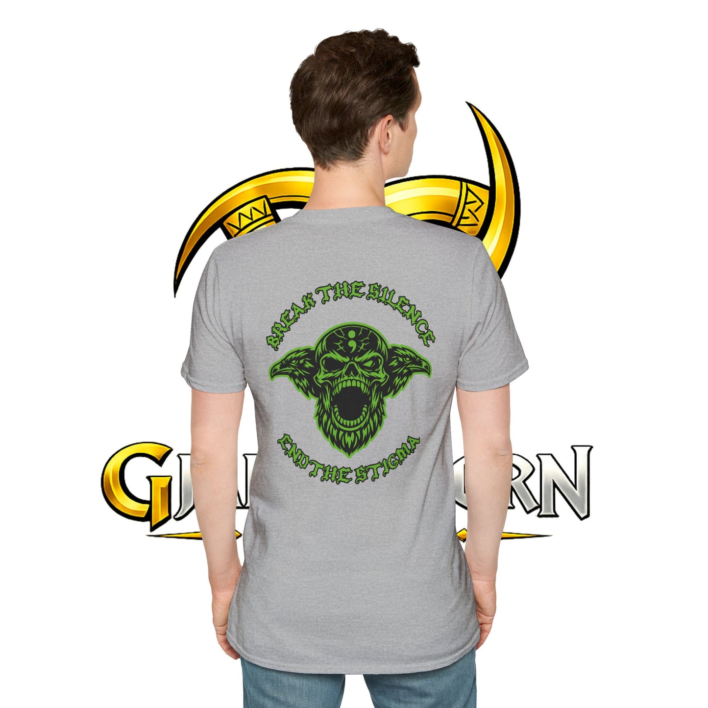 Green Odin Skull T-Shirt — Mental Health Graphic Tee