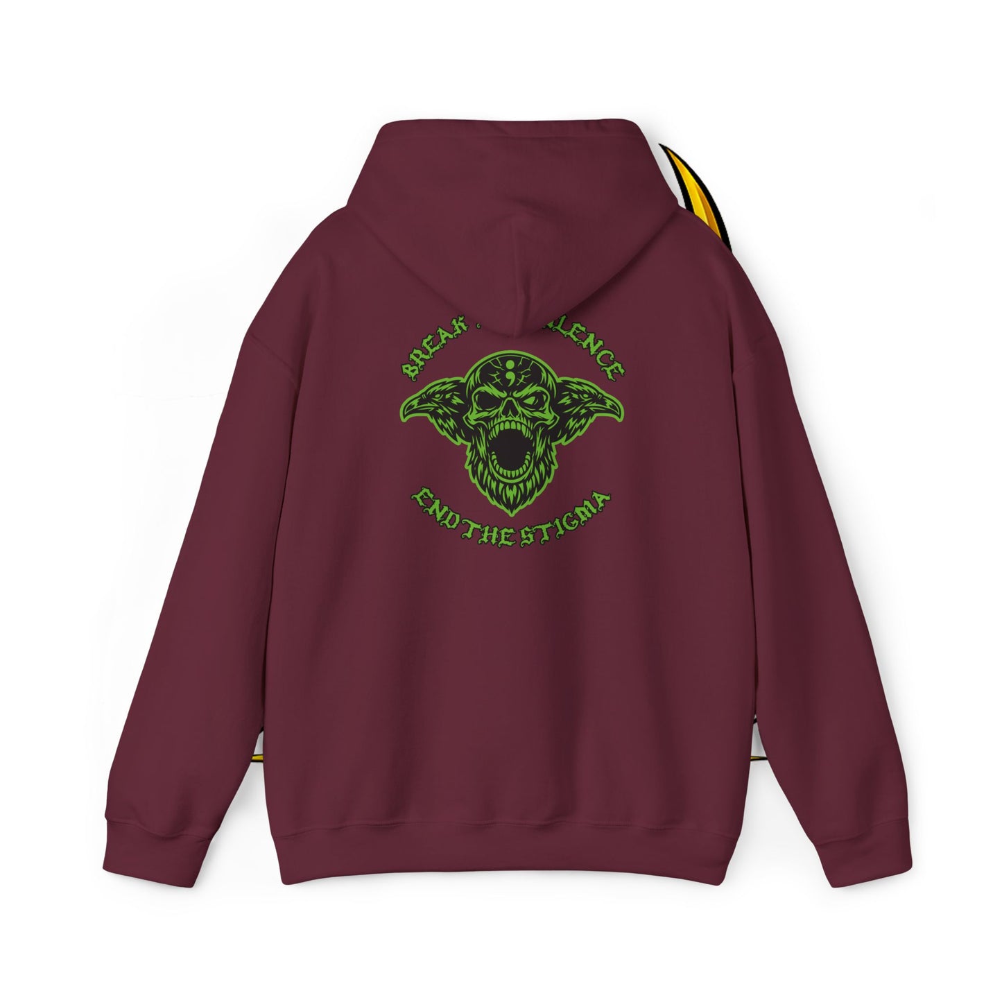 Skull Odin Hoodie - Mental Health Graphic Back & Mini Chest Logo