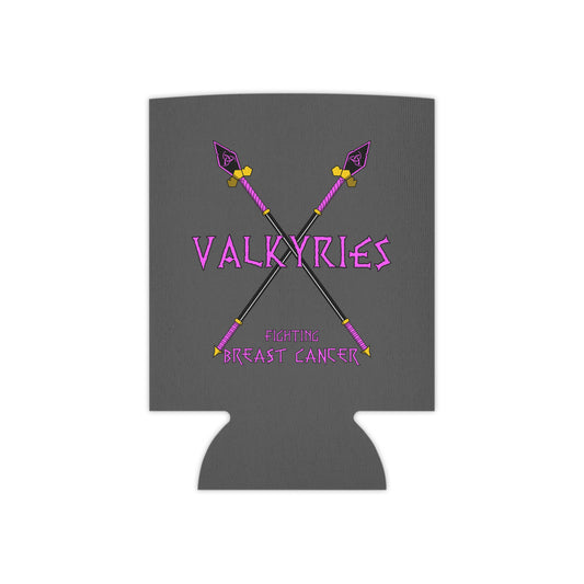 Can Cooler - 'Valkyries vs Breast Cancer' Pink Awareness Can Cooler with Nordic Spears
