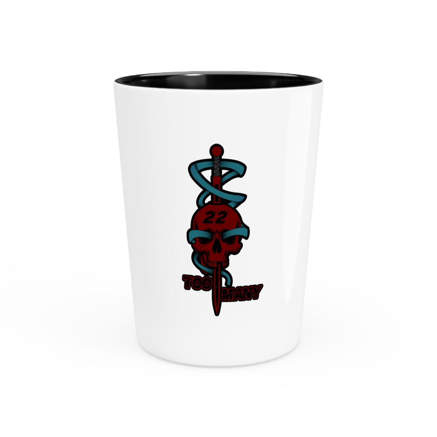 Veteran Suicide Awareness - Skull and Sword - Shot glass