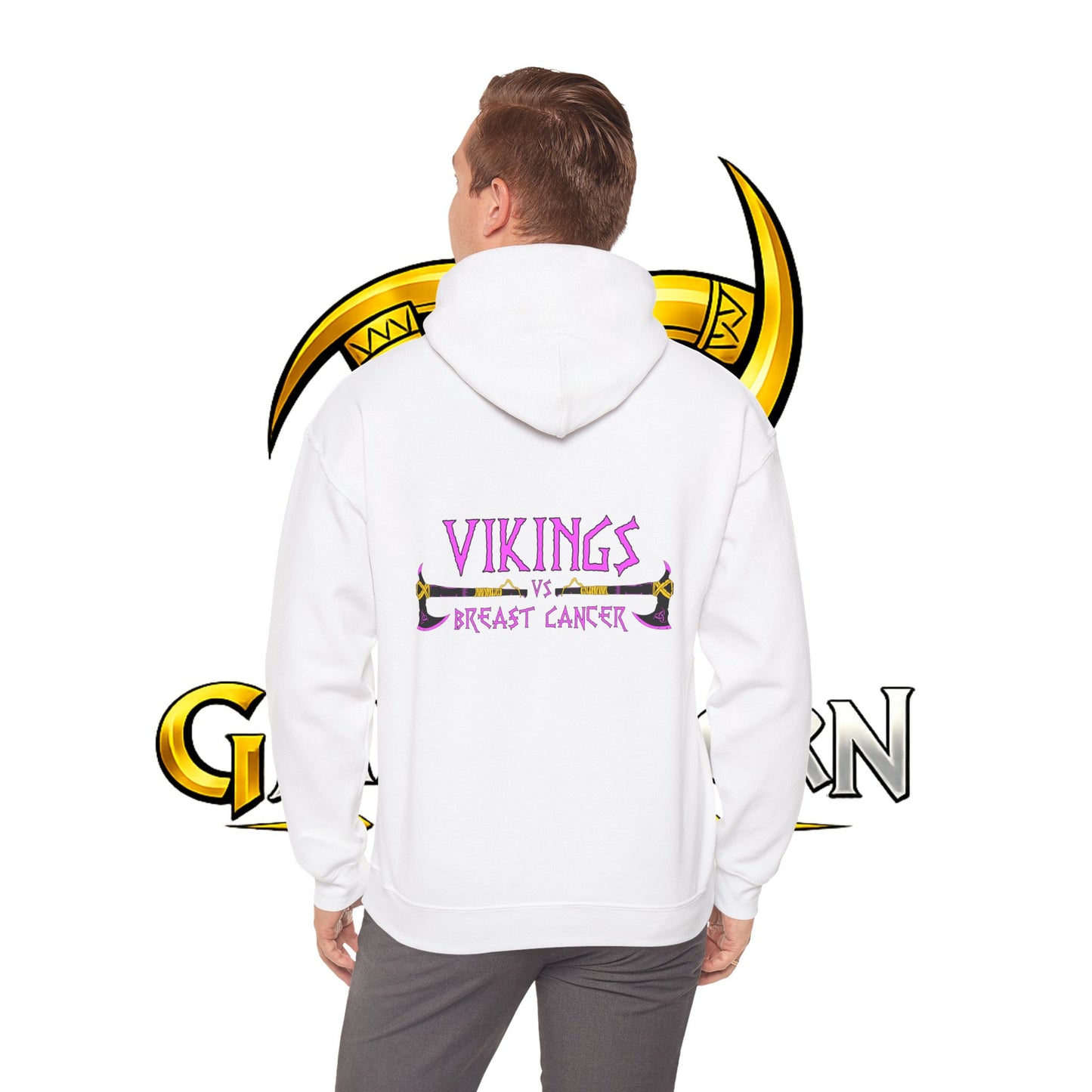 Vikings vs Breast Cancer Hoodie — Pink Ribbon Awareness Sweatshirt
