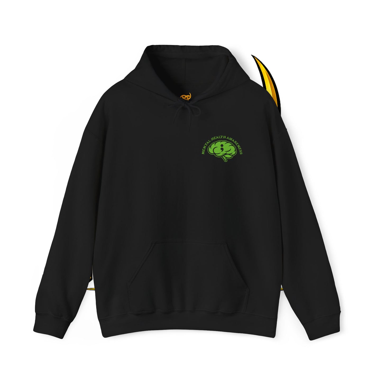 Skull Odin Hoodie - Mental Health Graphic Back & Mini Chest Logo