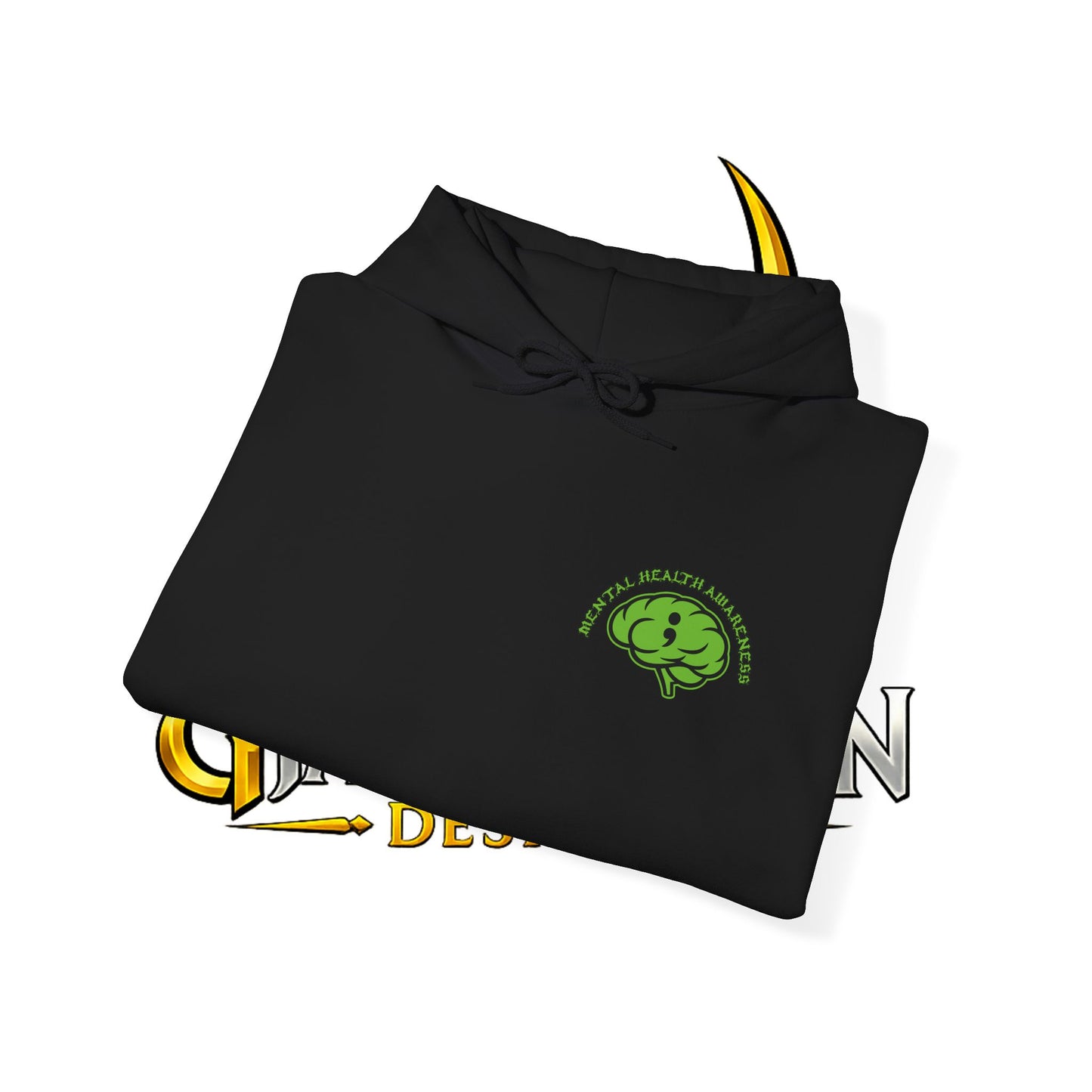 Skull Odin Hoodie - Mental Health Graphic Back & Mini Chest Logo