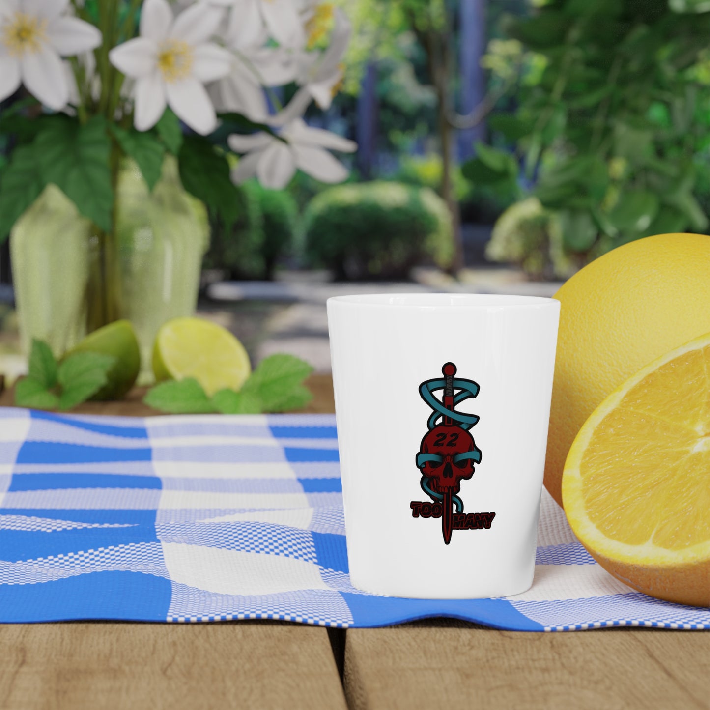Veteran Suicide Awareness - Skull and Sword - Shot glass