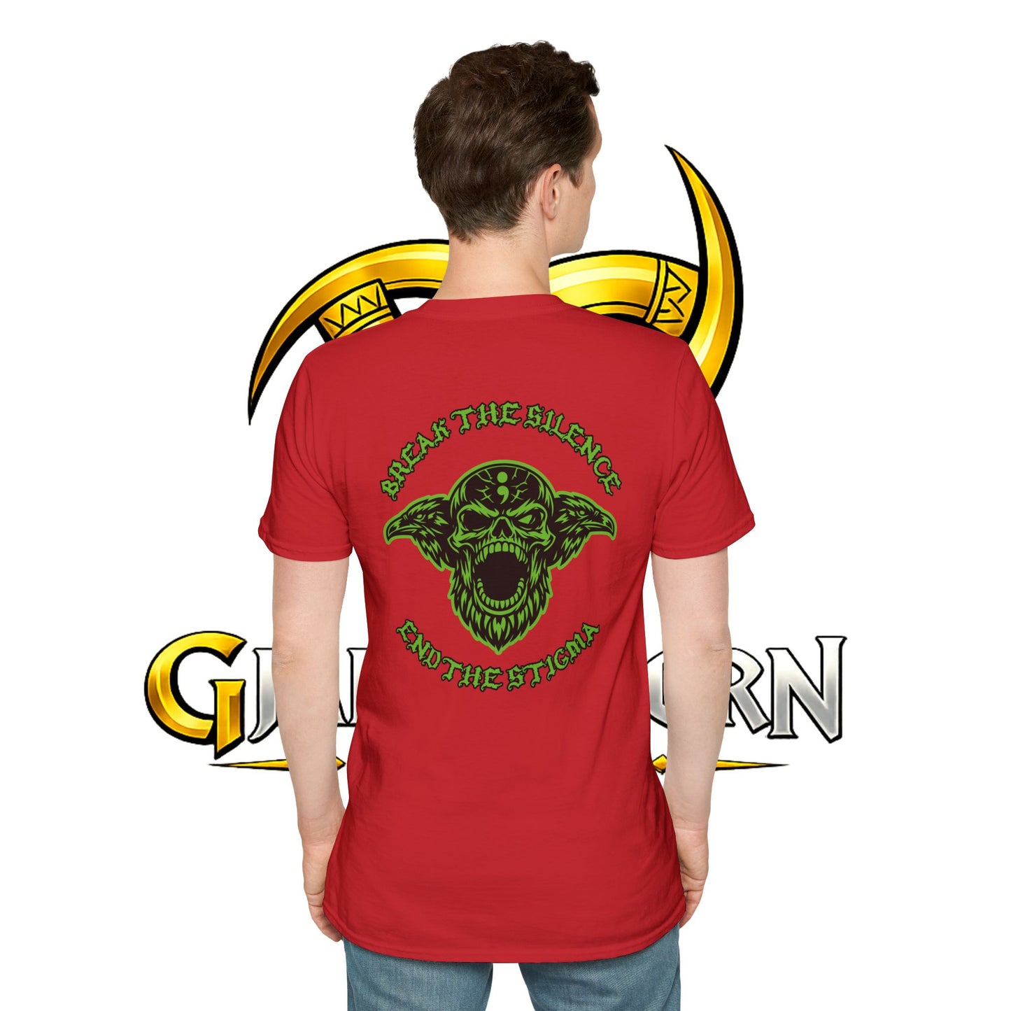 Green Odin Skull T-Shirt — Mental Health Graphic Tee