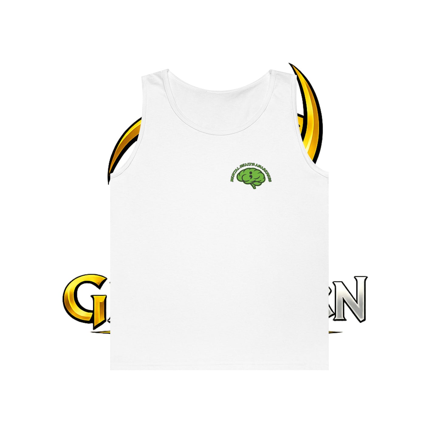 Green Odin Skull Tank Top — Mental Health Graphic Muscle Tee