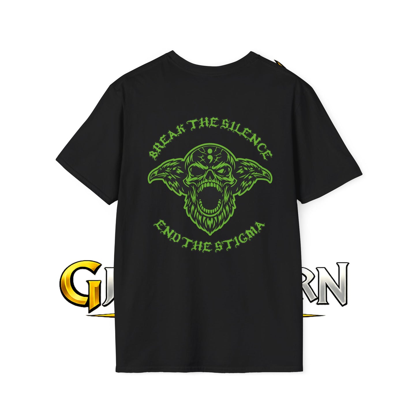 Green Odin Skull T-Shirt — Mental Health Graphic Tee