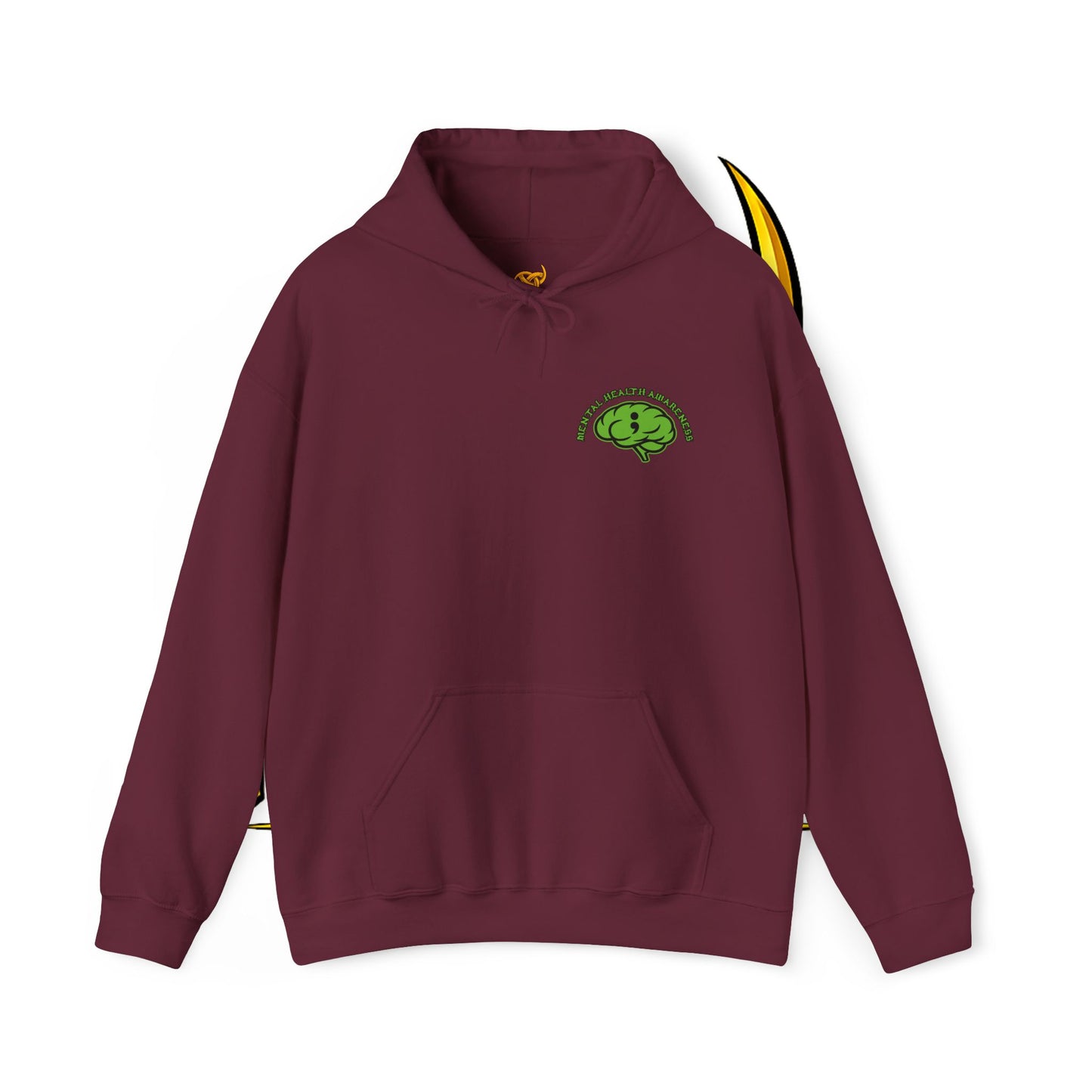 Skull Odin Hoodie - Mental Health Graphic Back & Mini Chest Logo
