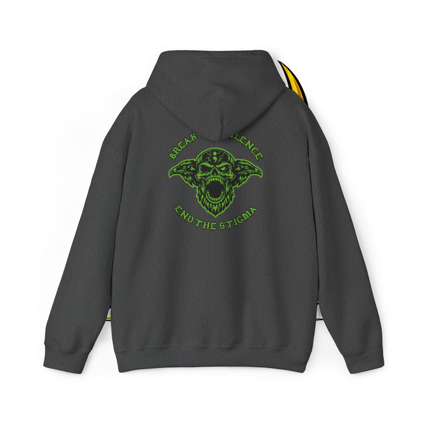 Skull Odin Hoodie - Mental Health Graphic Back & Mini Chest Logo
