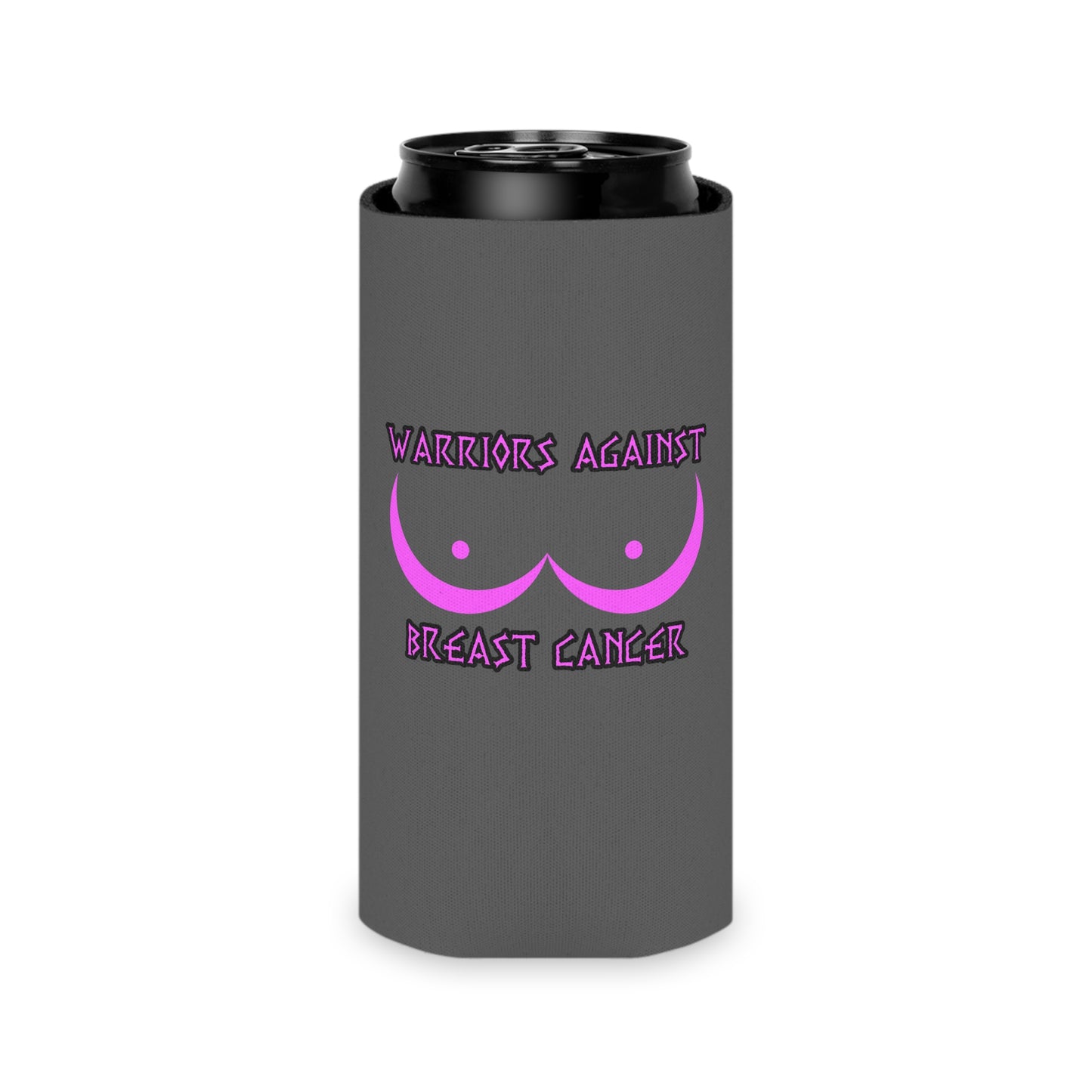Warriors Against Breast Cancer Can Cooler — Pink Ribbon Support Drink Koozie