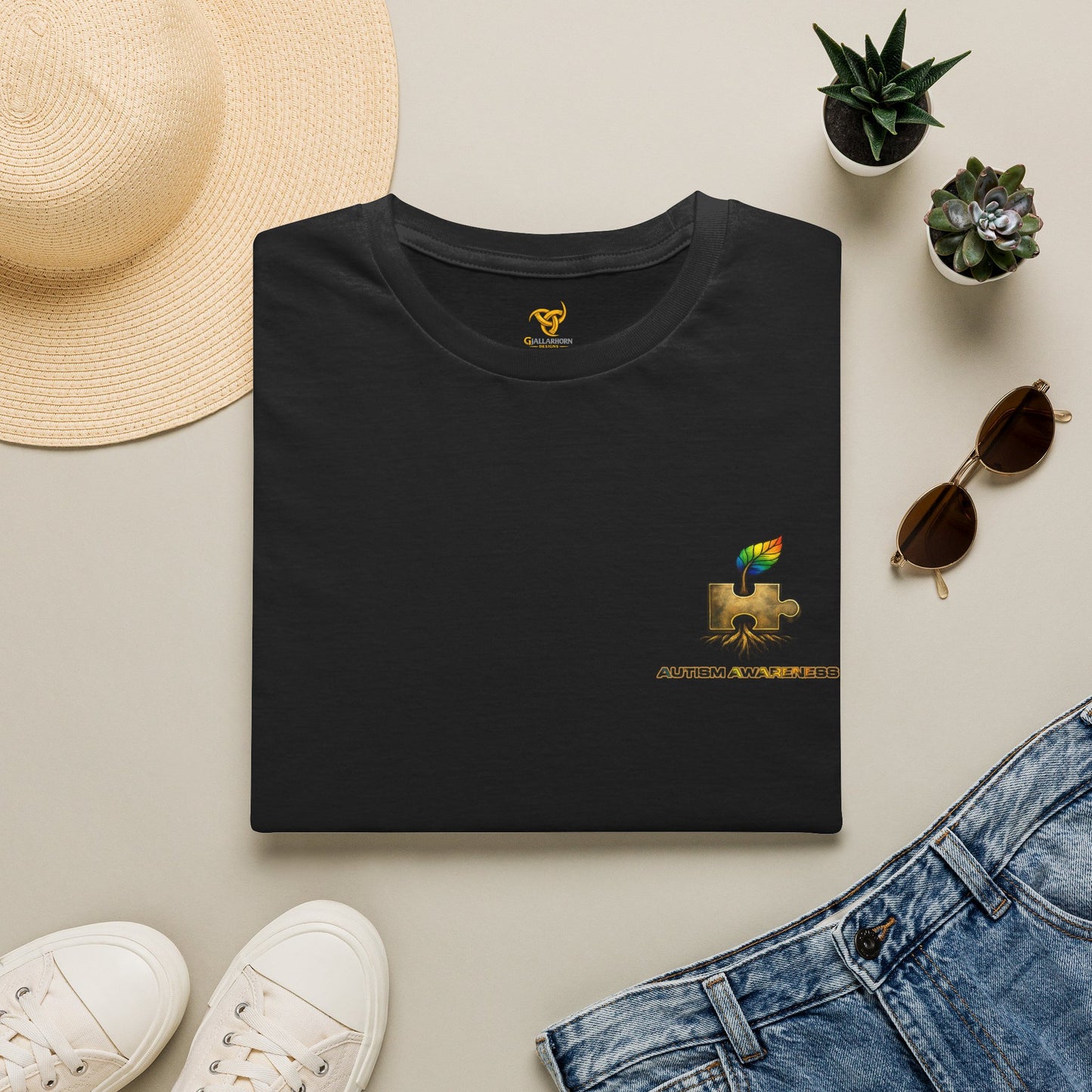 Rainbow Puzzle Piece Autism Awareness T-Shirt