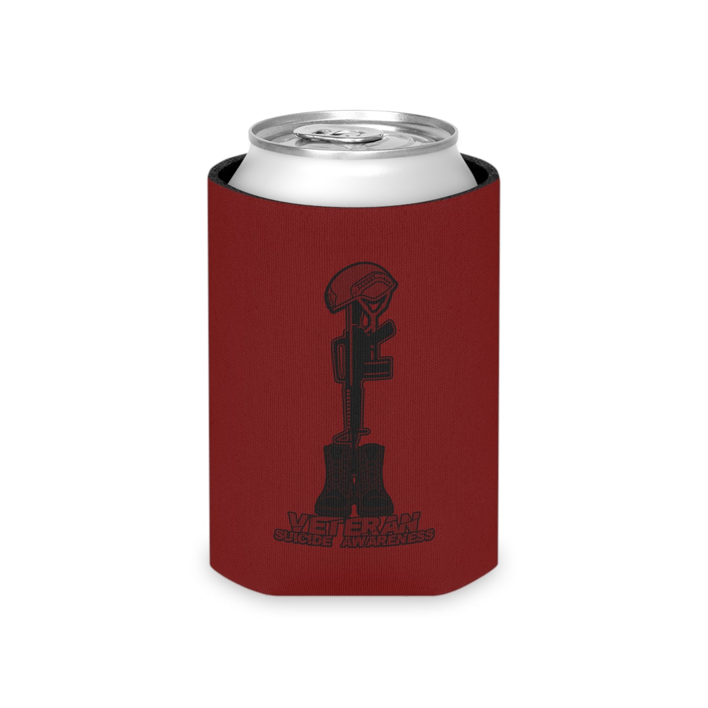 Veteran Suicide Awareness Can Cooler – Fallen Soldier Battlefield Cross Design
