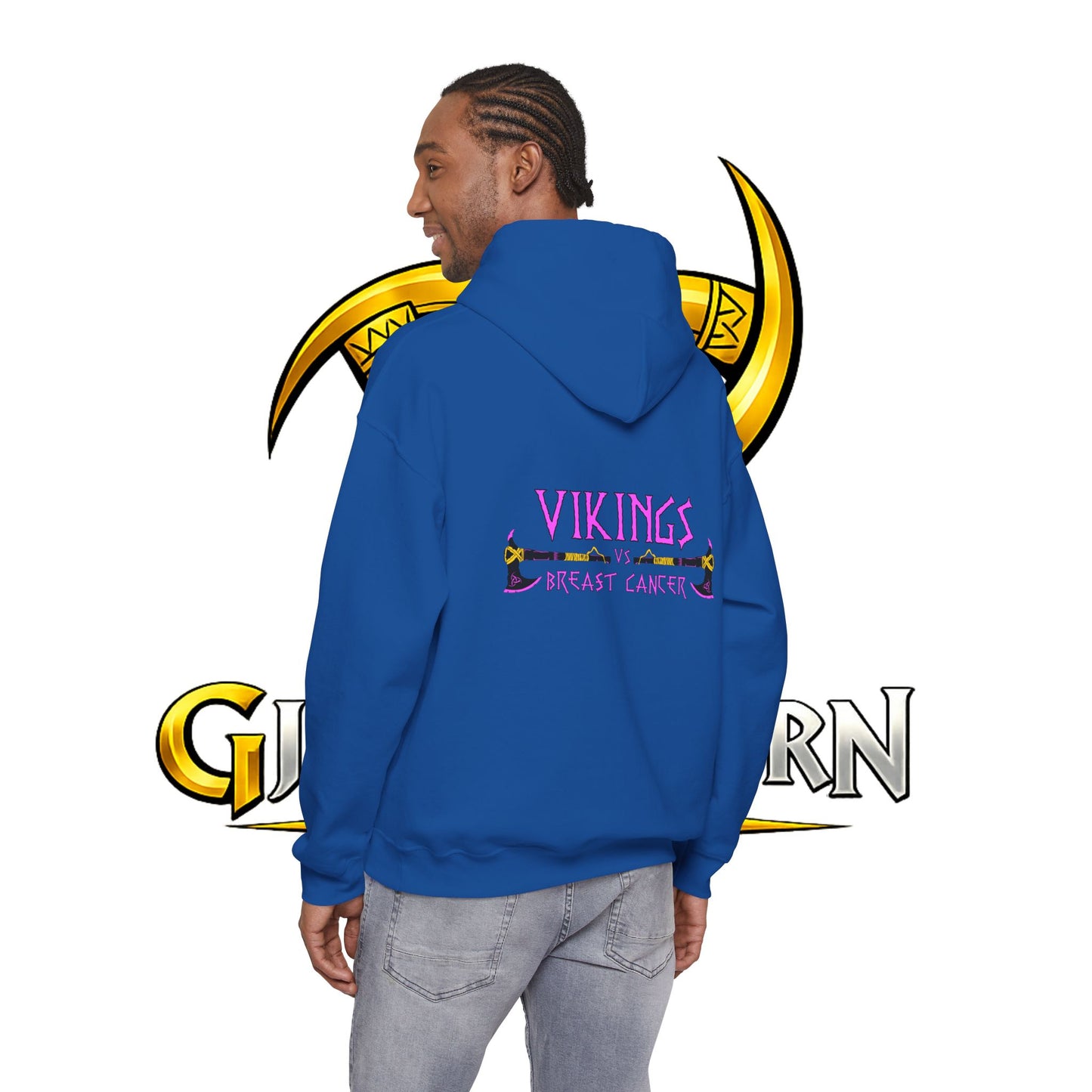 Vikings vs Breast Cancer Hoodie — Pink Ribbon Awareness Sweatshirt