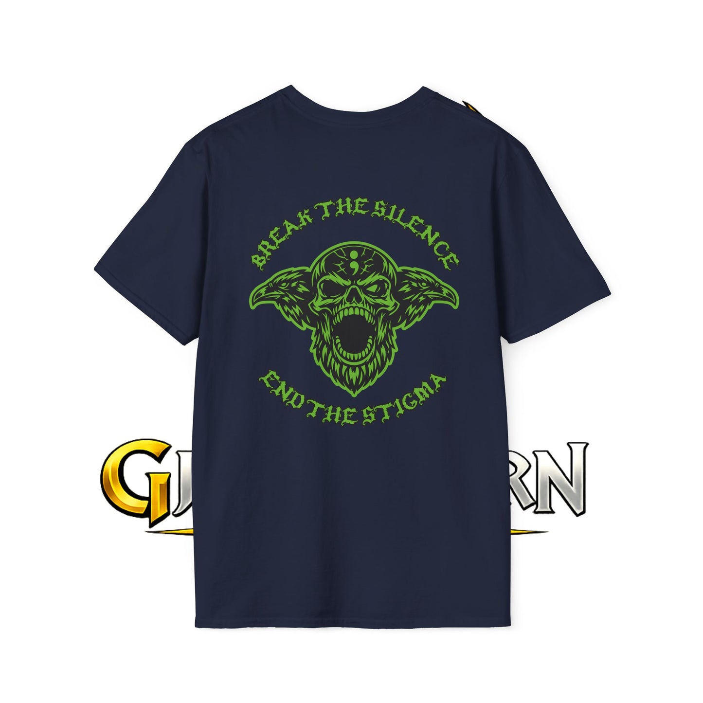 Green Odin Skull T-Shirt — Mental Health Graphic Tee