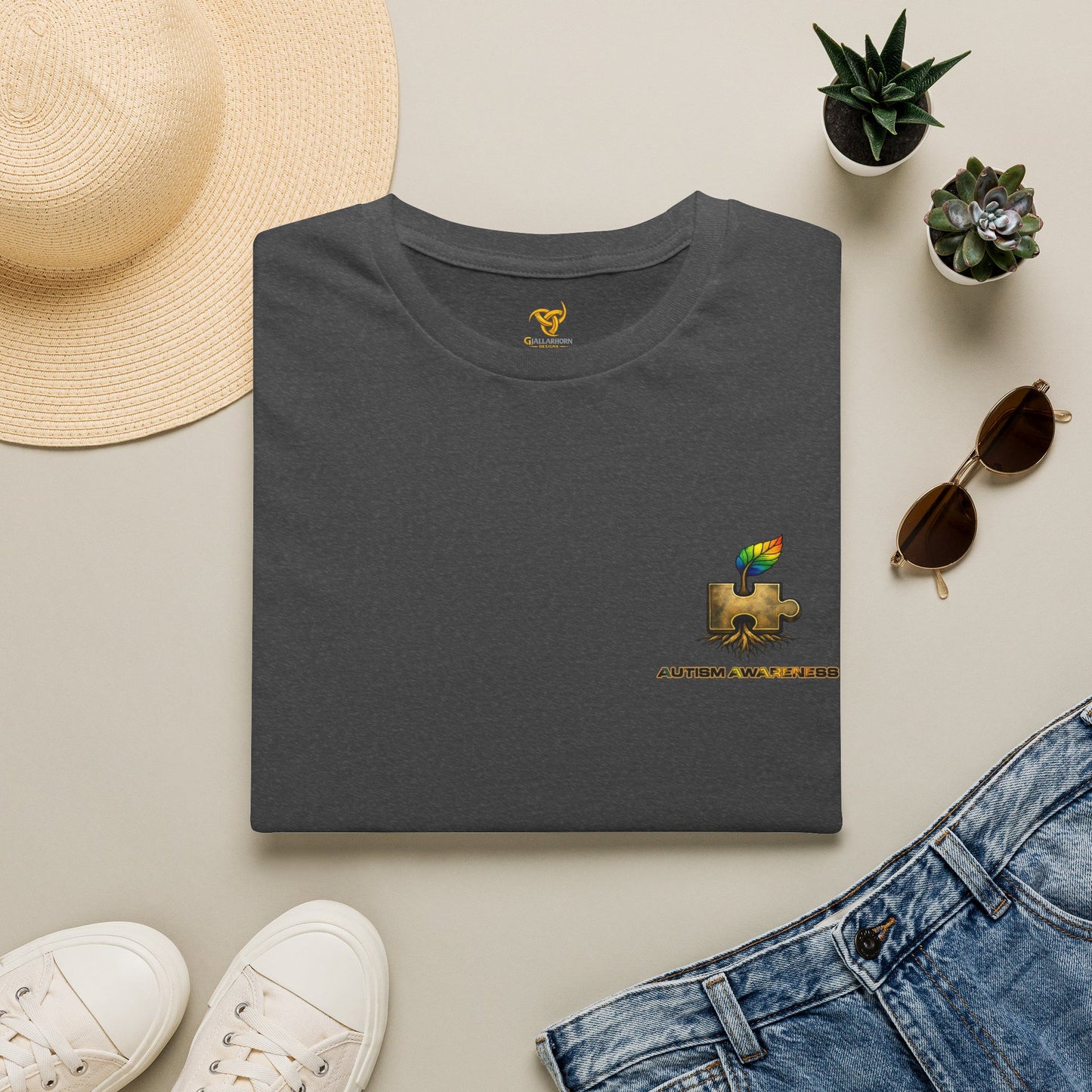 Rainbow Puzzle Piece Autism Awareness T-Shirt