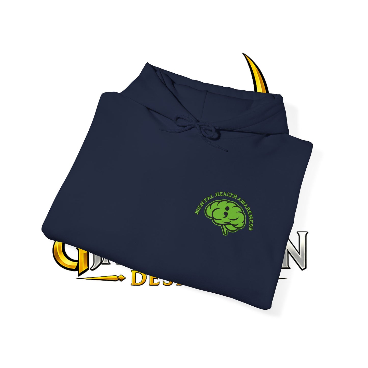 Skull Odin Hoodie - Mental Health Graphic Back & Mini Chest Logo