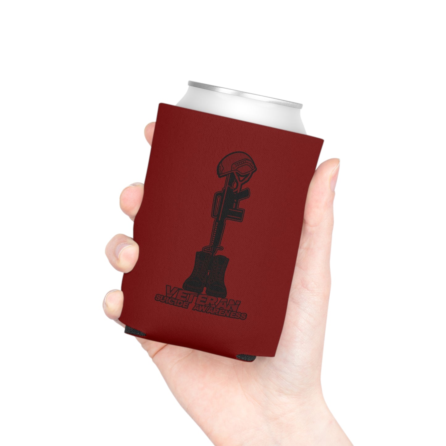 Veteran Suicide Awareness Can Cooler – Fallen Soldier Battlefield Cross Design