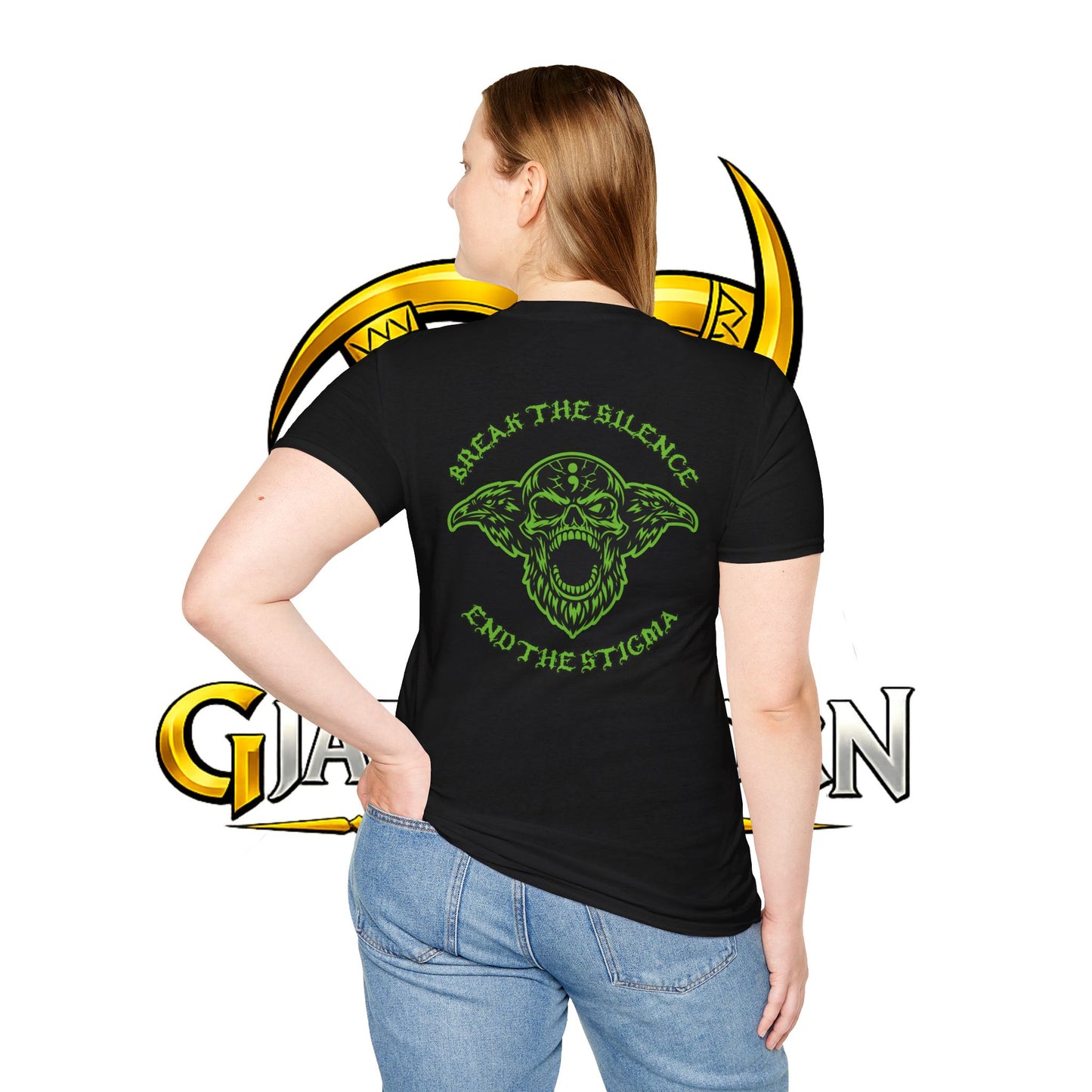 Green Odin Skull T-Shirt — Mental Health Graphic Tee