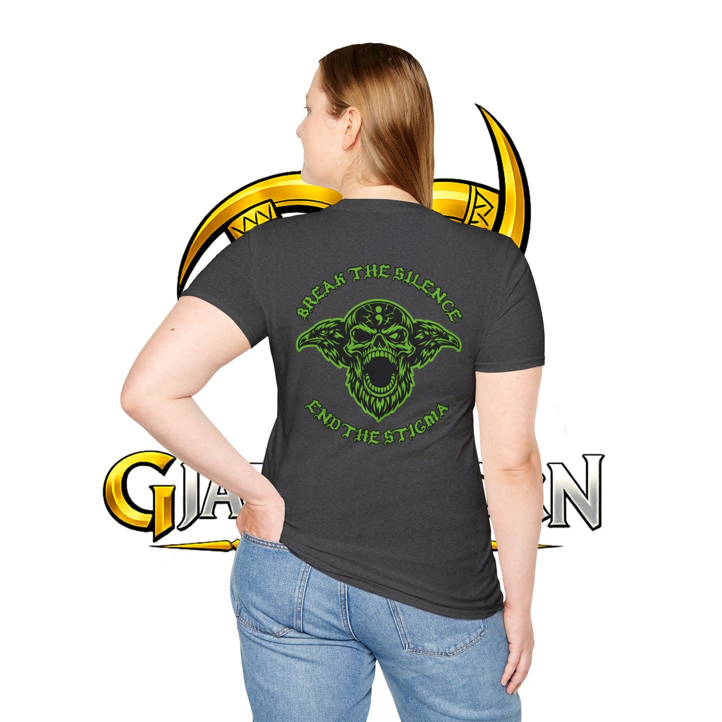 Green Odin Skull T-Shirt — Mental Health Graphic Tee