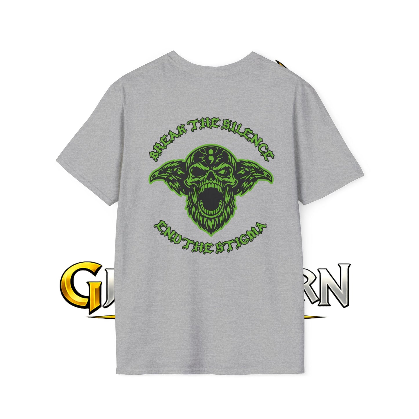 Green Odin Skull T-Shirt — Mental Health Graphic Tee
