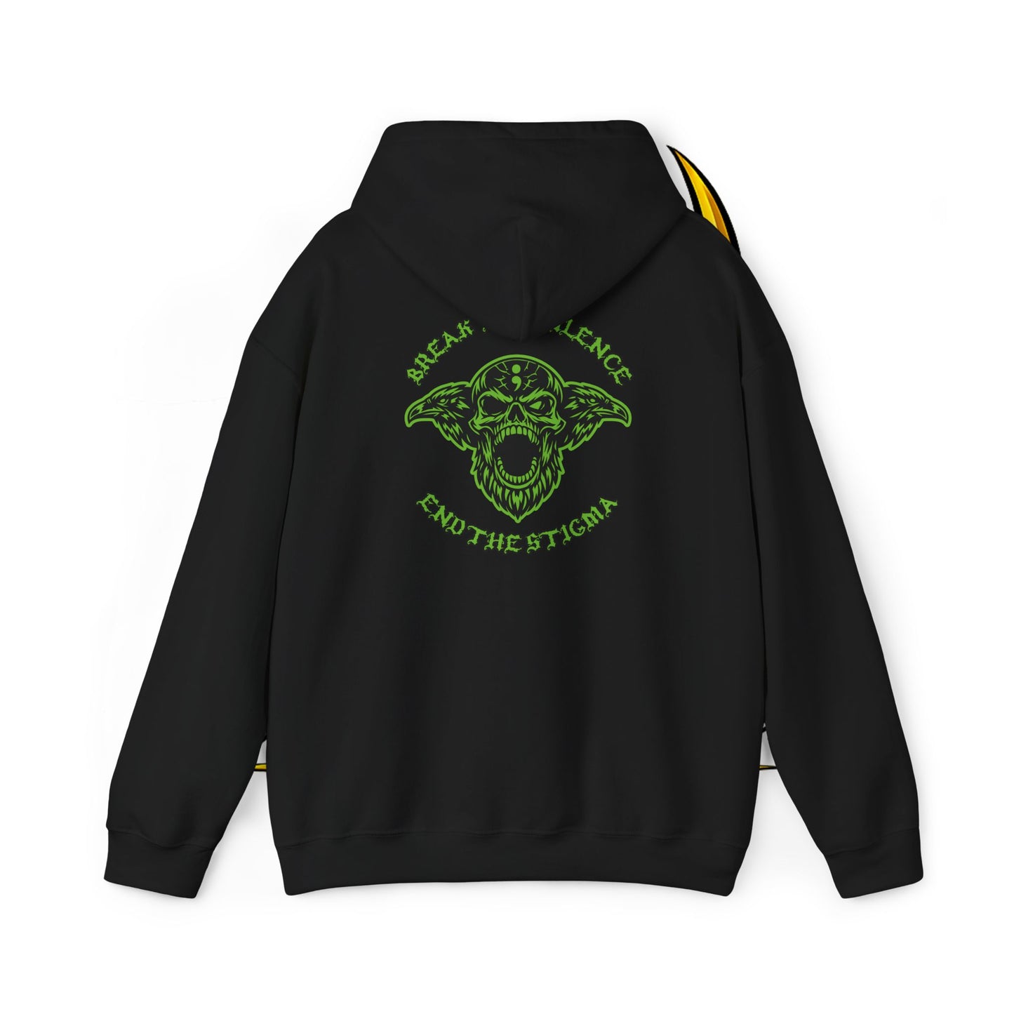Skull Odin Hoodie - Mental Health Graphic Back & Mini Chest Logo