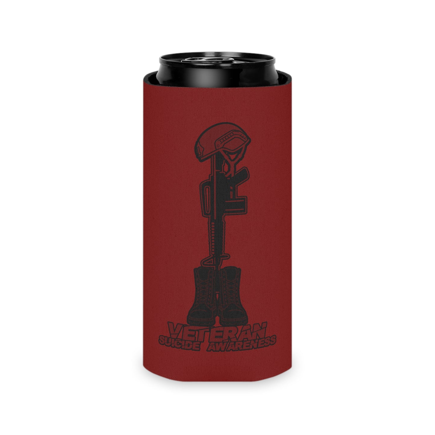 Veteran Suicide Awareness Can Cooler – Fallen Soldier Battlefield Cross Design