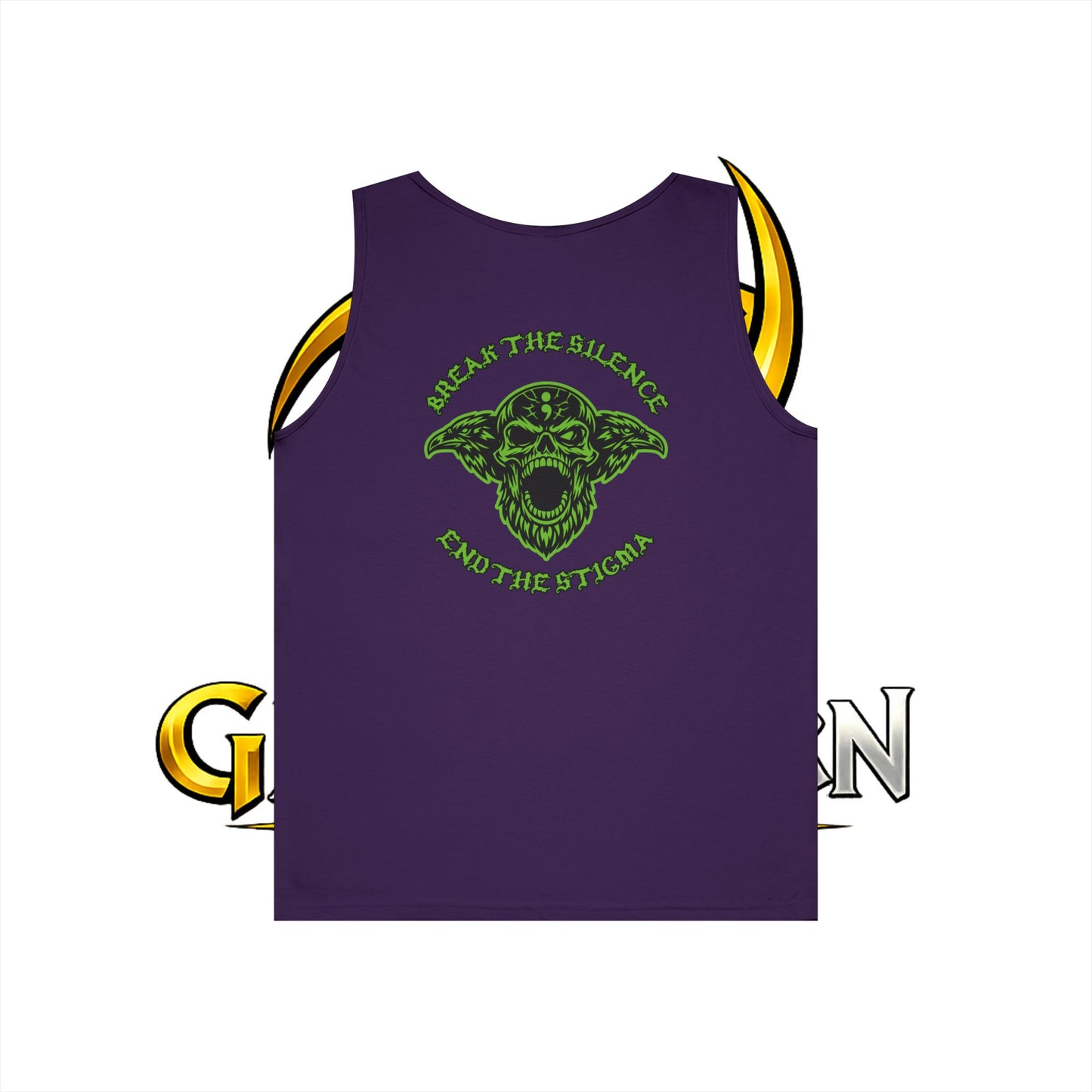 Green Odin Skull Tank Top — Mental Health Graphic Muscle Tee