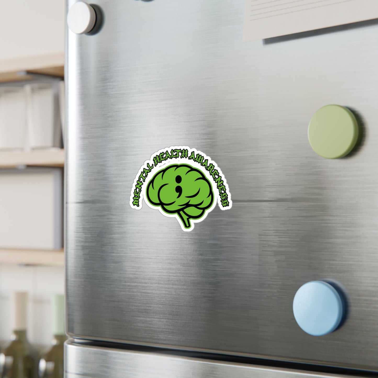 Mental Health Awareness Brain Sticker — Kiss-Cut Vinyl Decal