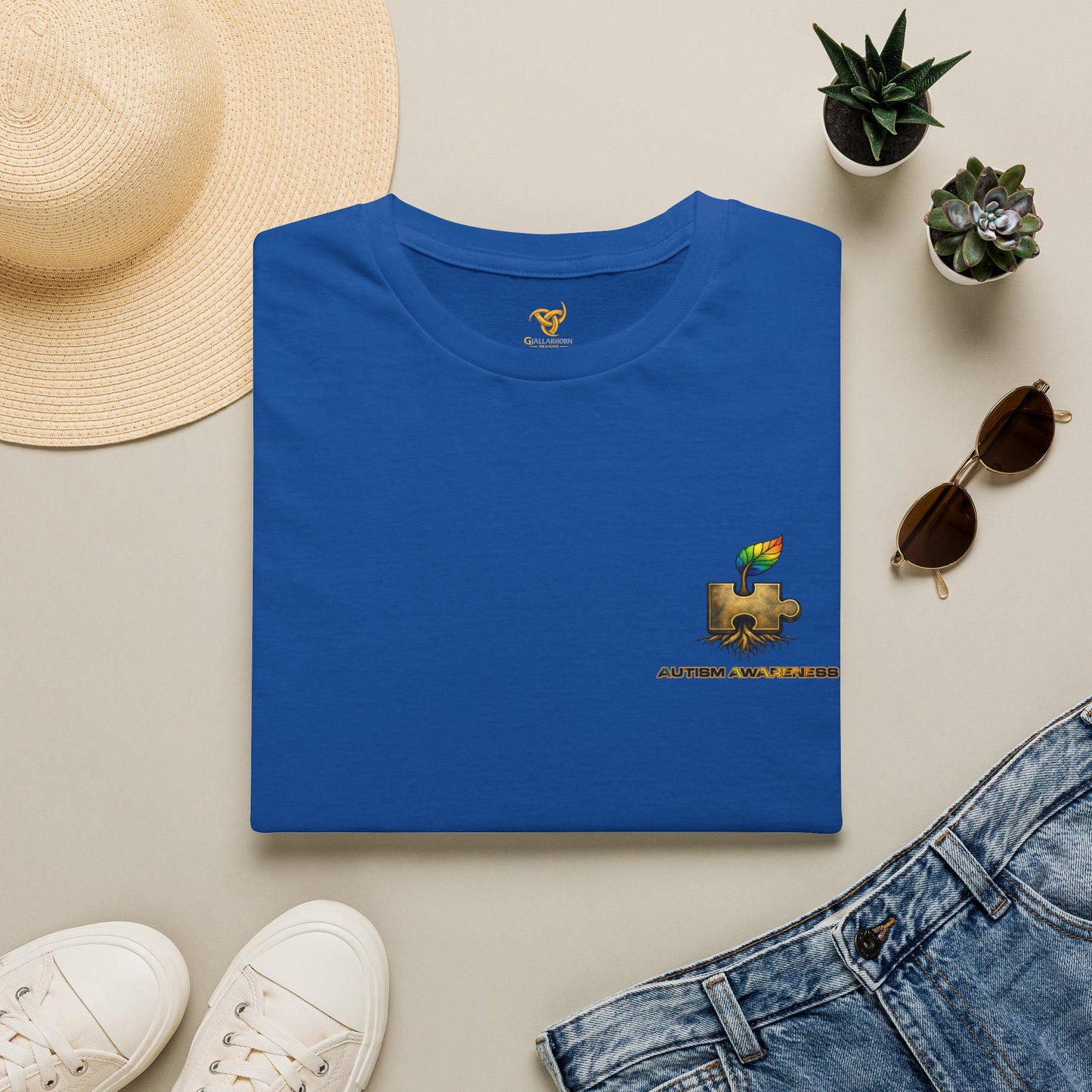 Rainbow Puzzle Piece Autism Awareness T-Shirt