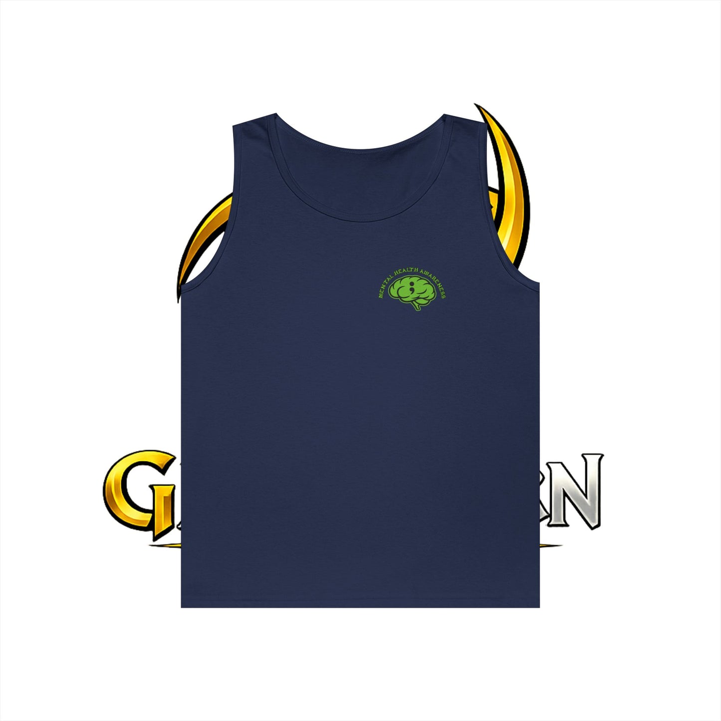 Green Odin Skull Tank Top — Mental Health Graphic Muscle Tee