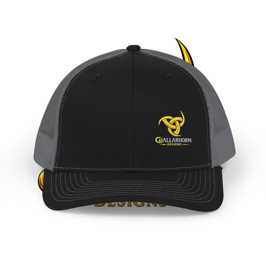 Trucker Cap — Yellow Bull Logo Snapback Mesh Hat