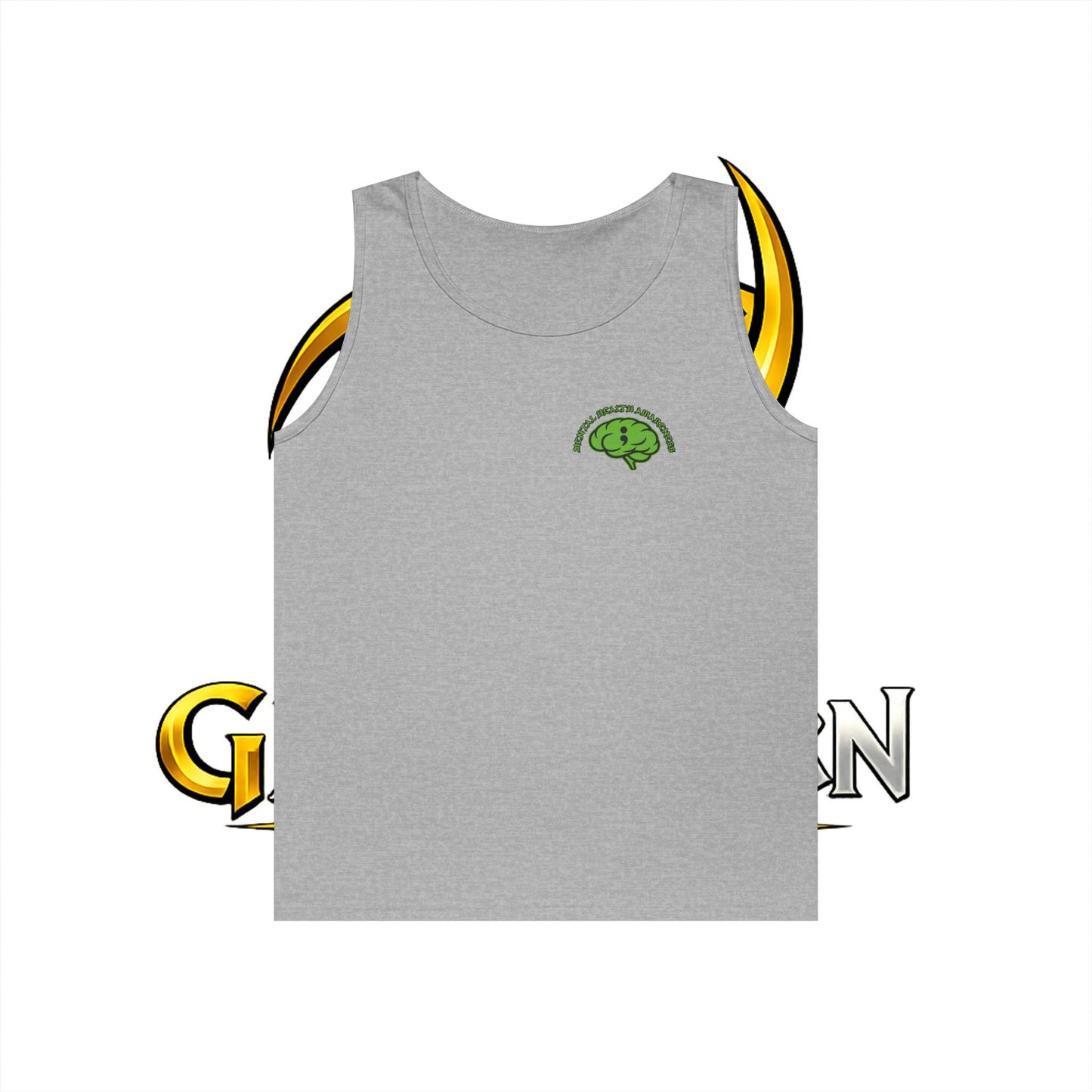 Green Odin Skull Tank Top — Mental Health Graphic Muscle Tee