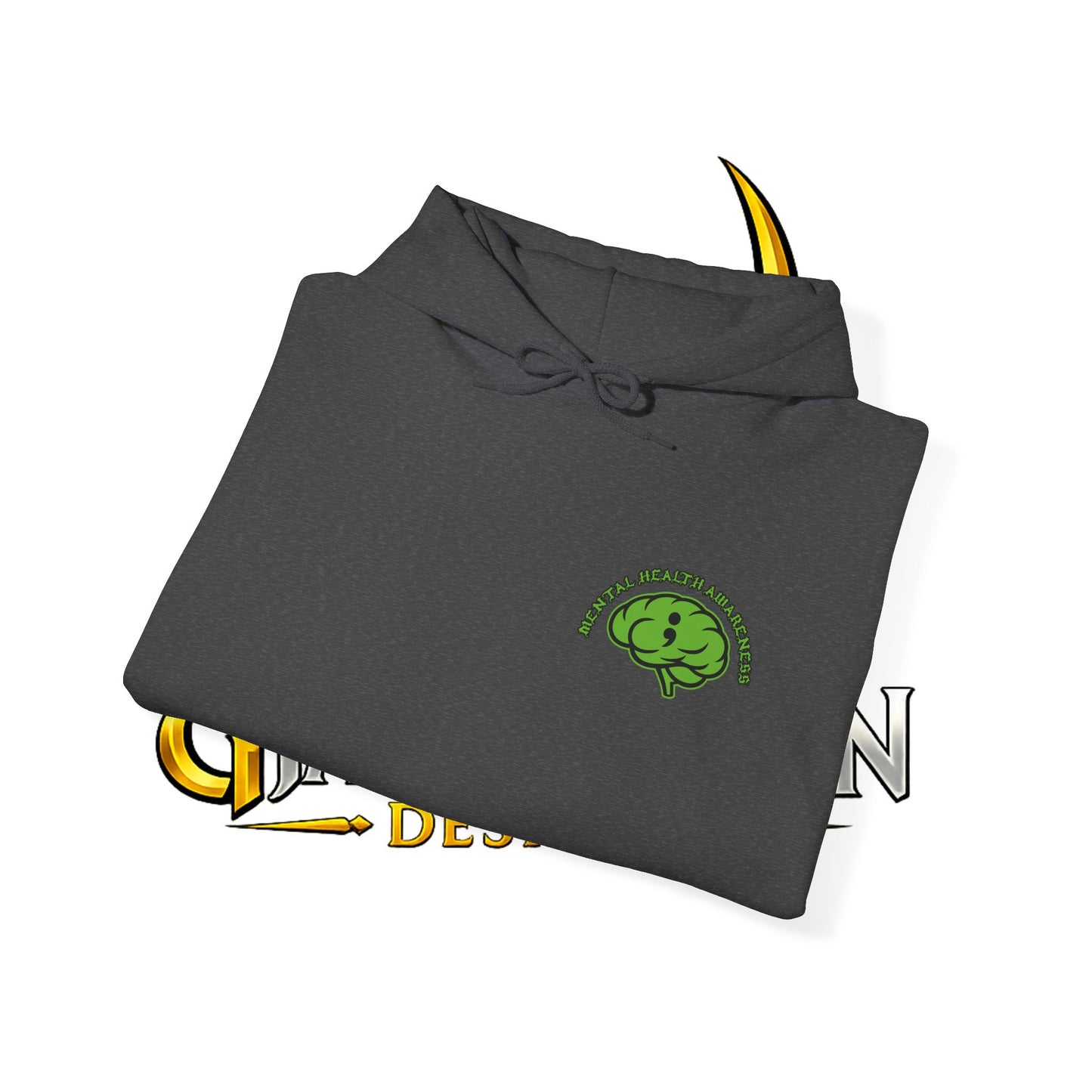 Skull Odin Hoodie - Mental Health Graphic Back & Mini Chest Logo