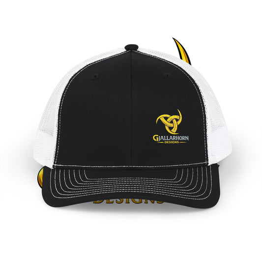 Trucker Cap — Yellow Bull Logo Snapback Mesh Hat