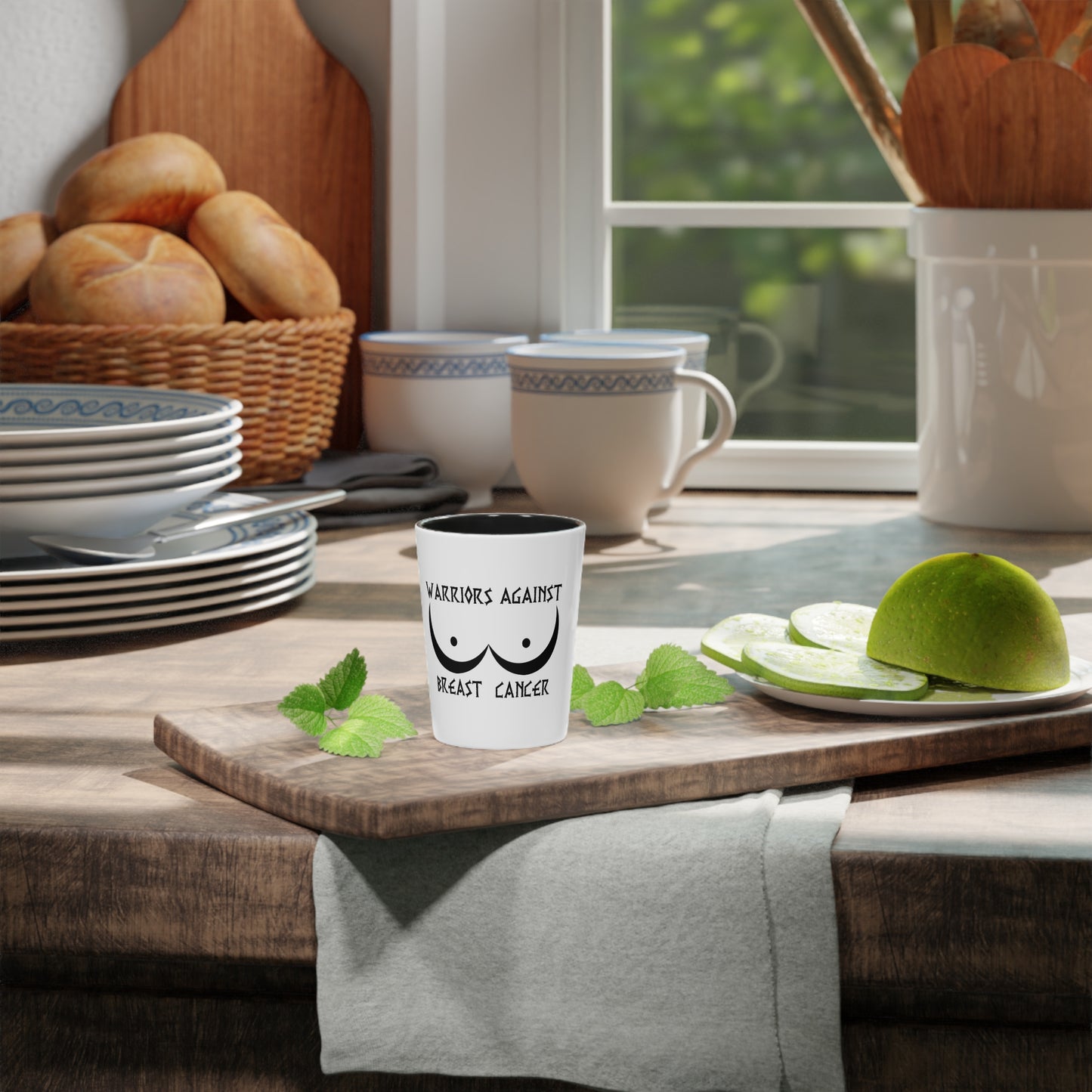 Warriors Against Breast Cancer Shot Glass — Support & Awareness
