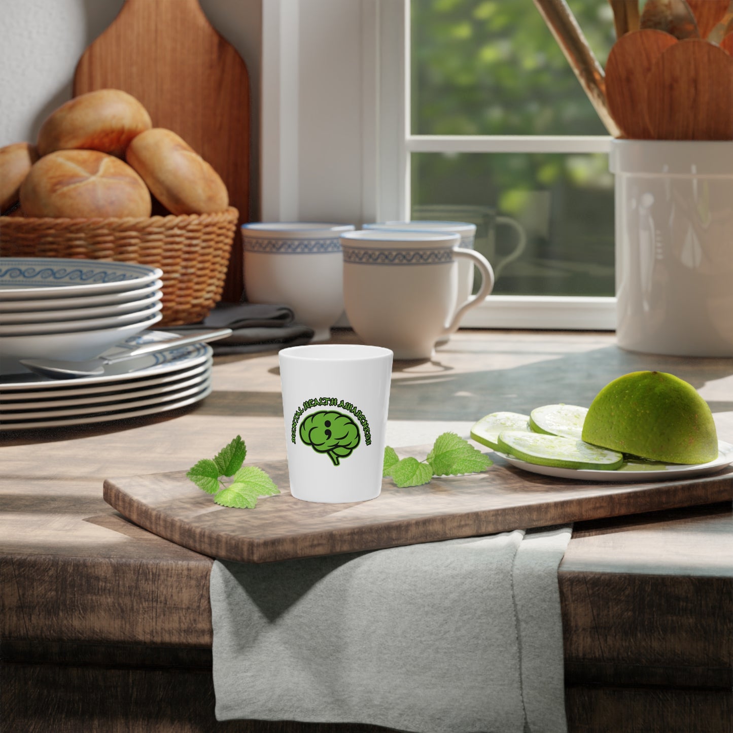 Mental Health Awareness Green Brain Shot Glass