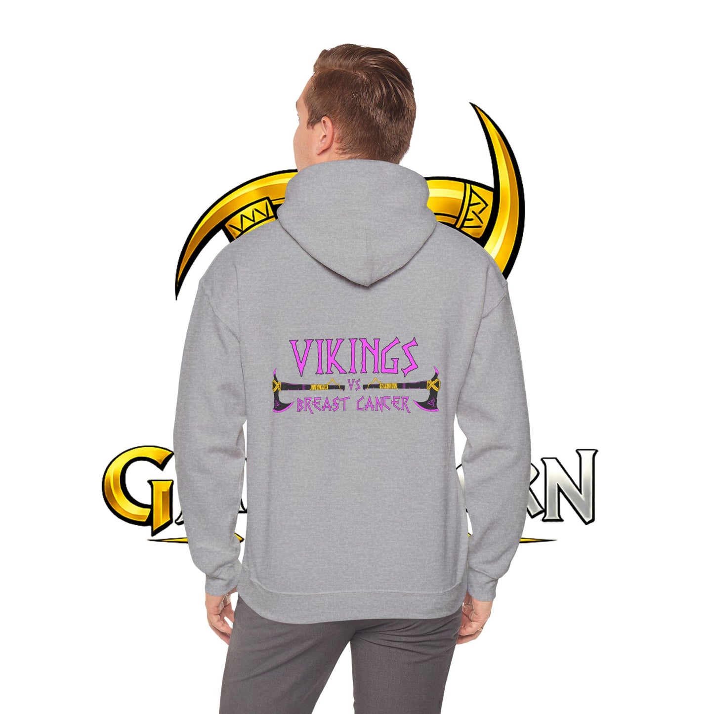 Vikings vs Breast Cancer Hoodie — Pink Ribbon Awareness Sweatshirt