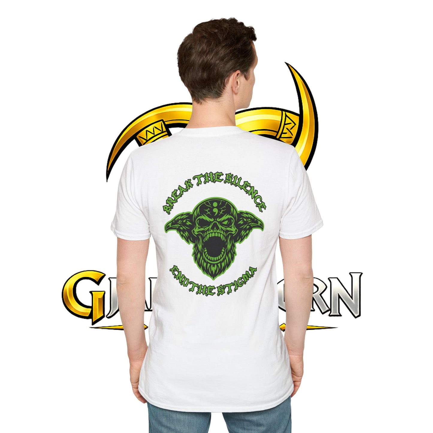 Green Odin Skull T-Shirt — Mental Health Graphic Tee