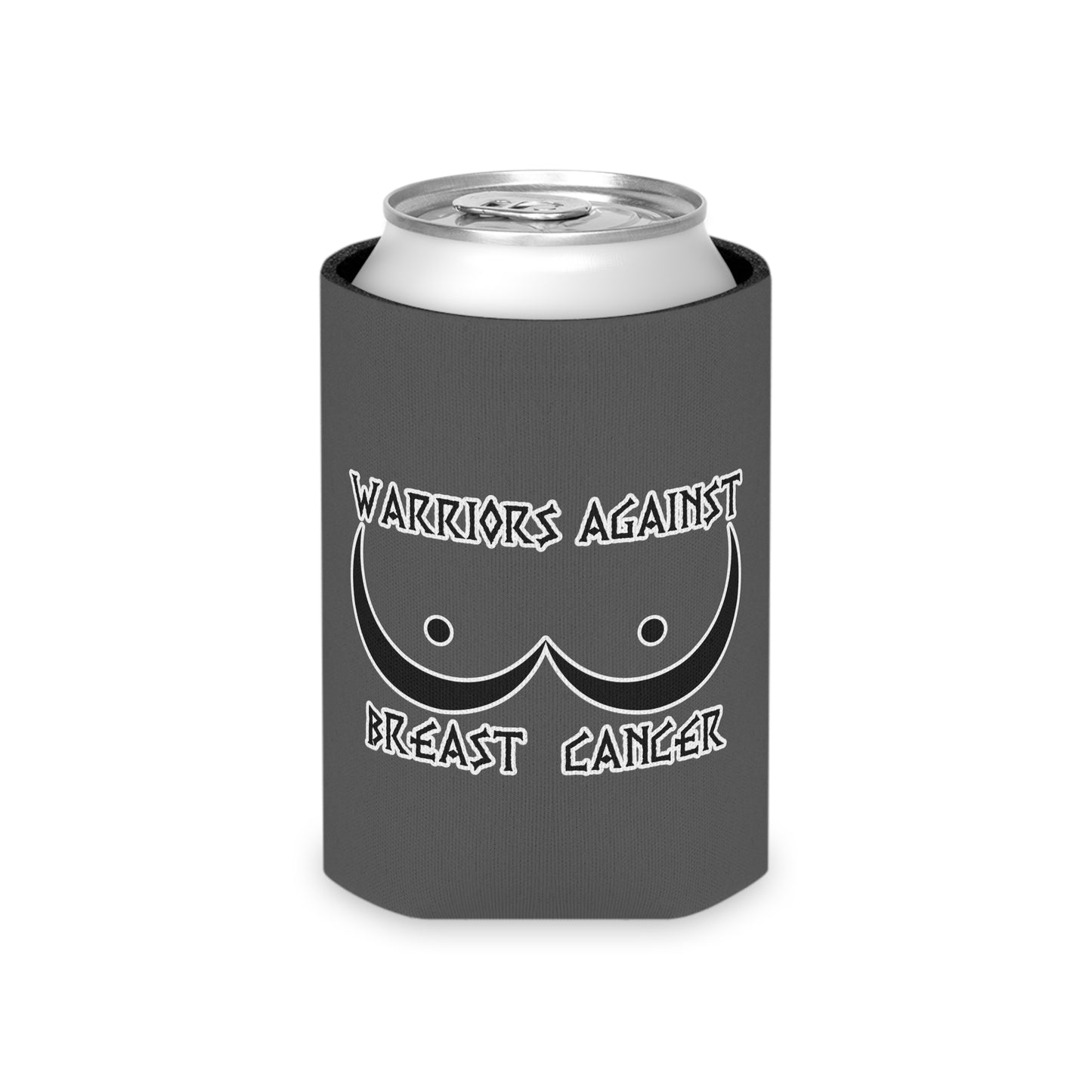 Warriors Against Breast Cancer Can Cooler — Pink Ribbon Support Drink Koozie