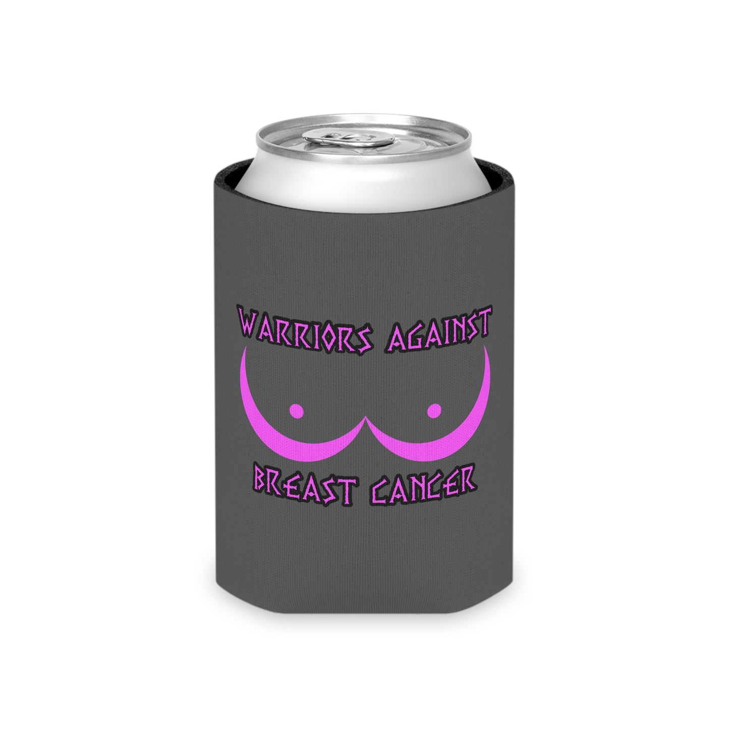 Warriors Against Breast Cancer Can Cooler — Pink Ribbon Support Drink Koozie