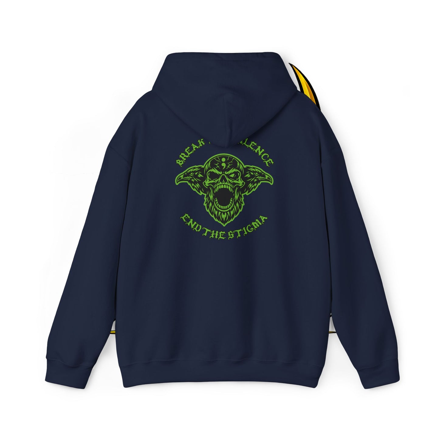 Skull Odin Hoodie - Mental Health Graphic Back & Mini Chest Logo