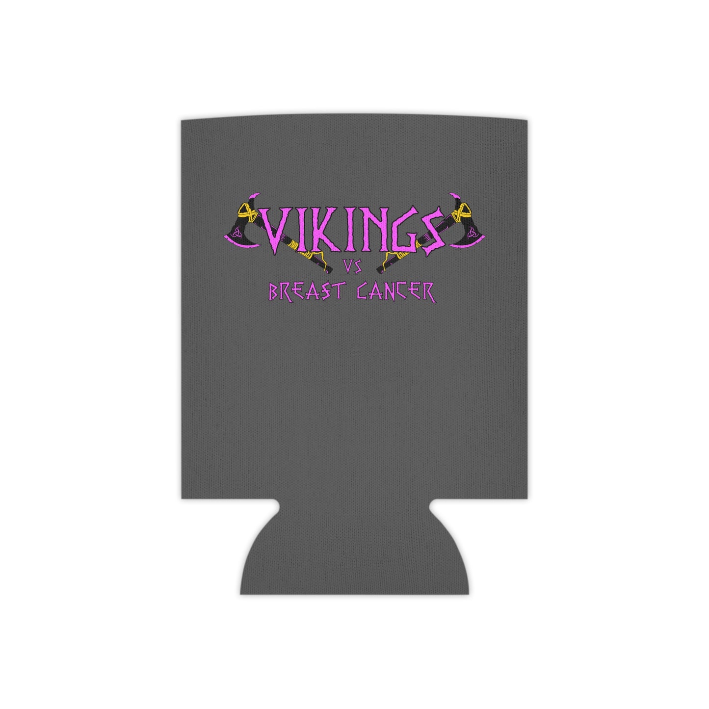 Can Cooler - 'Vikings vs Breast Cancer' Pink Awareness Can Cooler with Nordic Axes