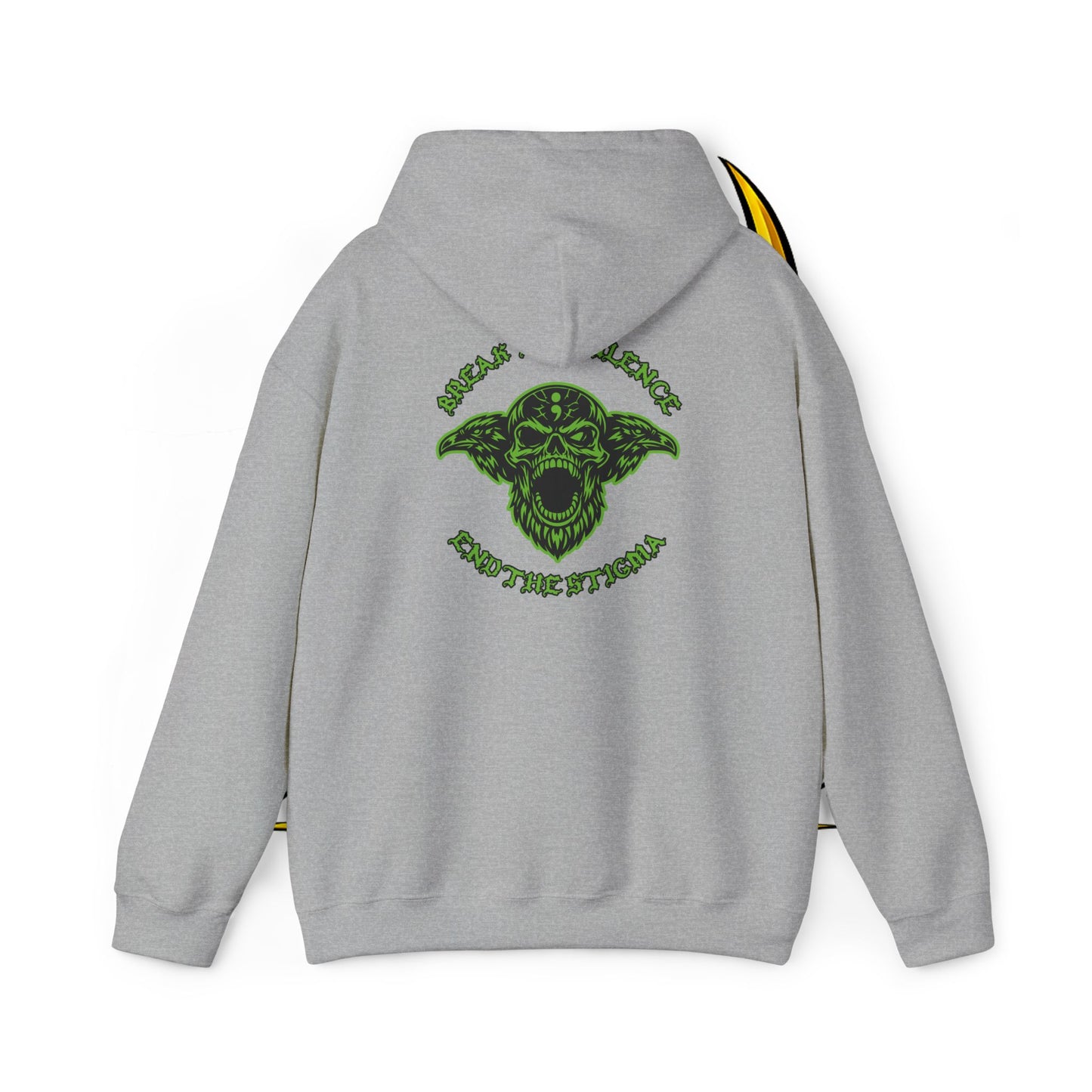 Skull Odin Hoodie - Mental Health Graphic Back & Mini Chest Logo