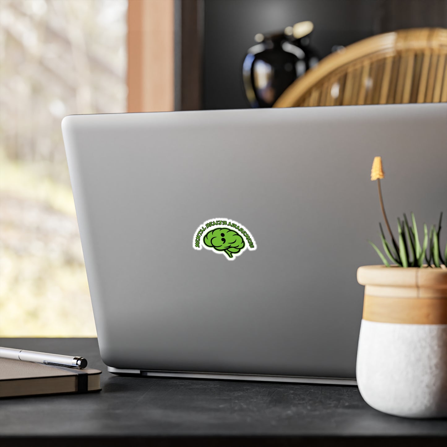 Mental Health Awareness Brain Sticker — Kiss-Cut Vinyl Decal