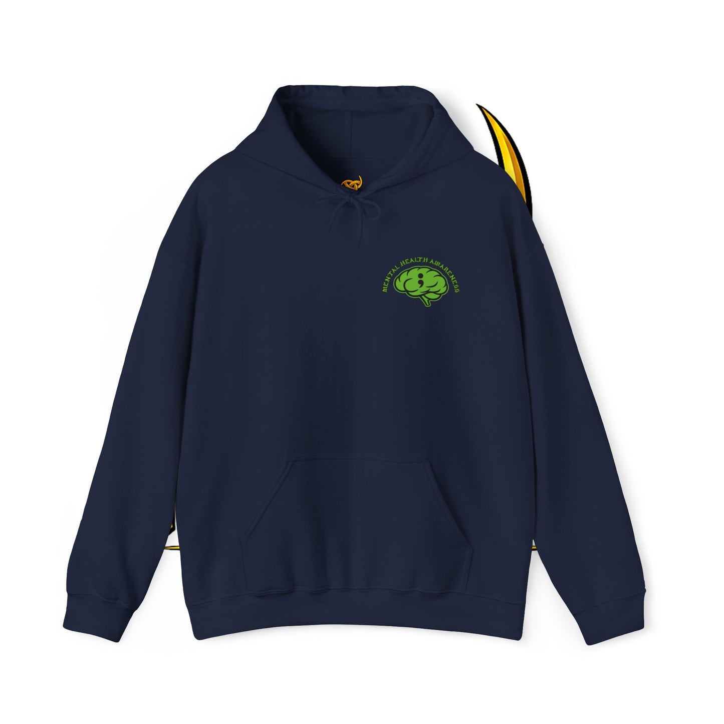 Skull Odin Hoodie - Mental Health Graphic Back & Mini Chest Logo