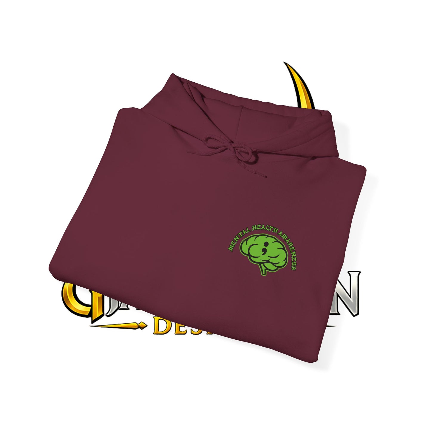 Skull Odin Hoodie - Mental Health Graphic Back & Mini Chest Logo